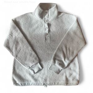 C&C California size medium women light blue 1/4 zip Sherpa Sweater